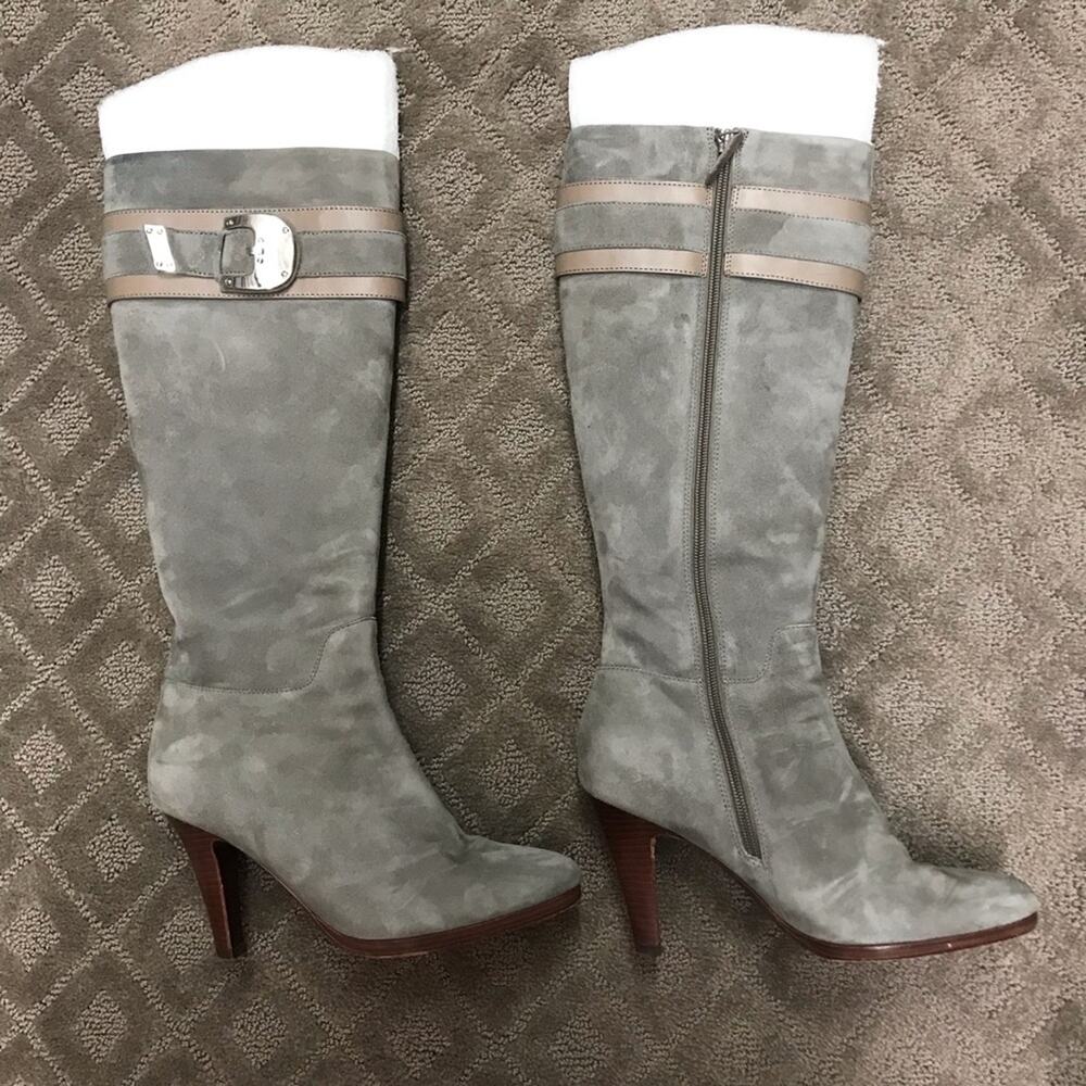 COLE HAAN Nicole Air Tall Boot Gray Suede Size 8